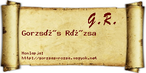 Gorzsás Rózsa névjegykártya