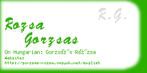 rozsa gorzsas business card